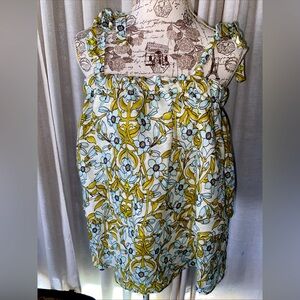 NWT Le Raganne Italy Floral Linen Sleeveless Top Women’s Size Large